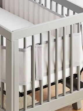 Light Gray Breathable Mesh Crib Bumper - Soft Nursery Bedding